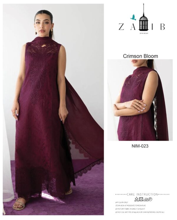 Zaib best unstiched Summer Lawn Suit with Chiffon Dupatta