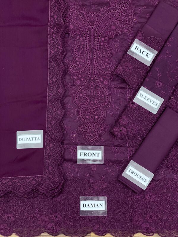 Zaib best unstiched Summer Lawn Suit with Chiffon Dupatta - Image 2