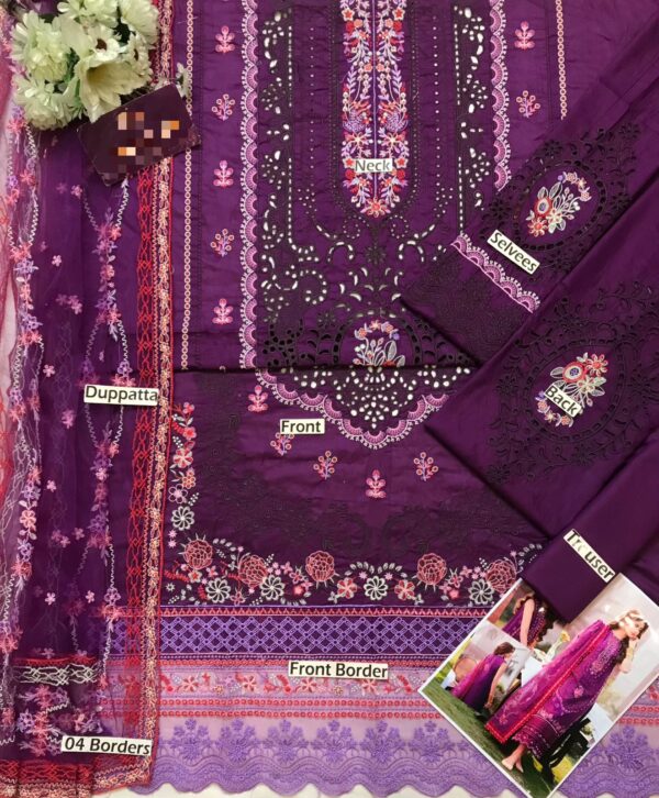 Best Binilyas purple bloom Lawn Collection 3pc - Image 2