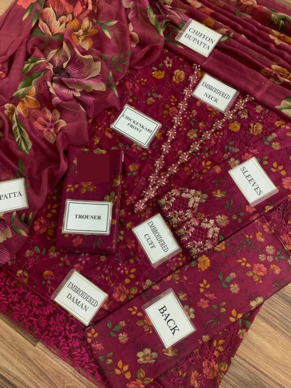 Luxury Iznik Lawn Suit with Chiffon Dupatta 2025