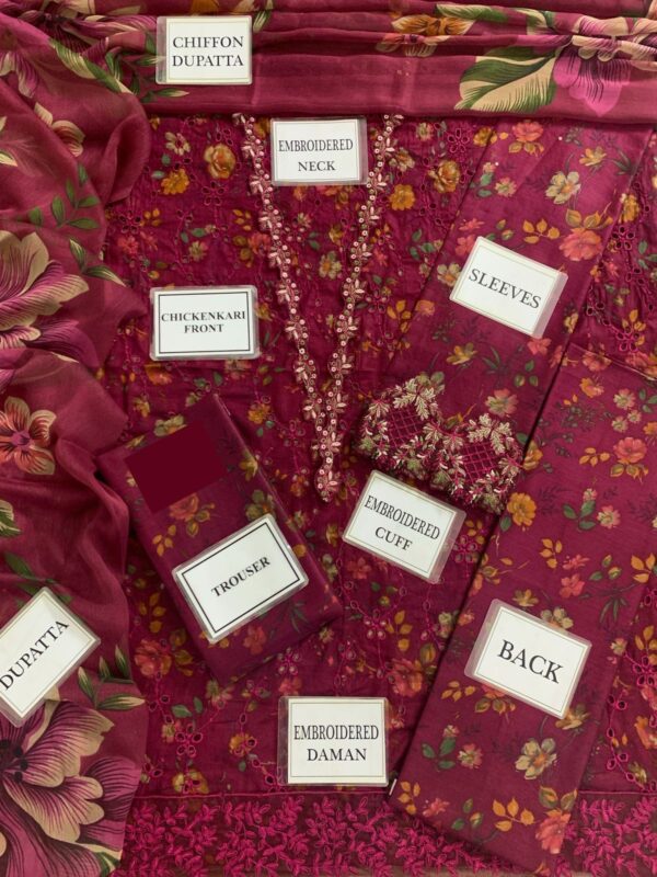 Luxury Iznik Lawn Suit with Chiffon Dupatta 2025