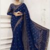 Luxury Maria B Embroidered Net Saree for Weddings 2025