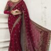 Luxury Maria B Embroidered Net Saree for Weddings 2025