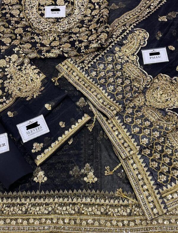 Luxury Maria B Embroidered Net Saree for Weddings 2025