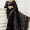 Luxury Maria B Embroidered Net Saree for Weddings 2025
