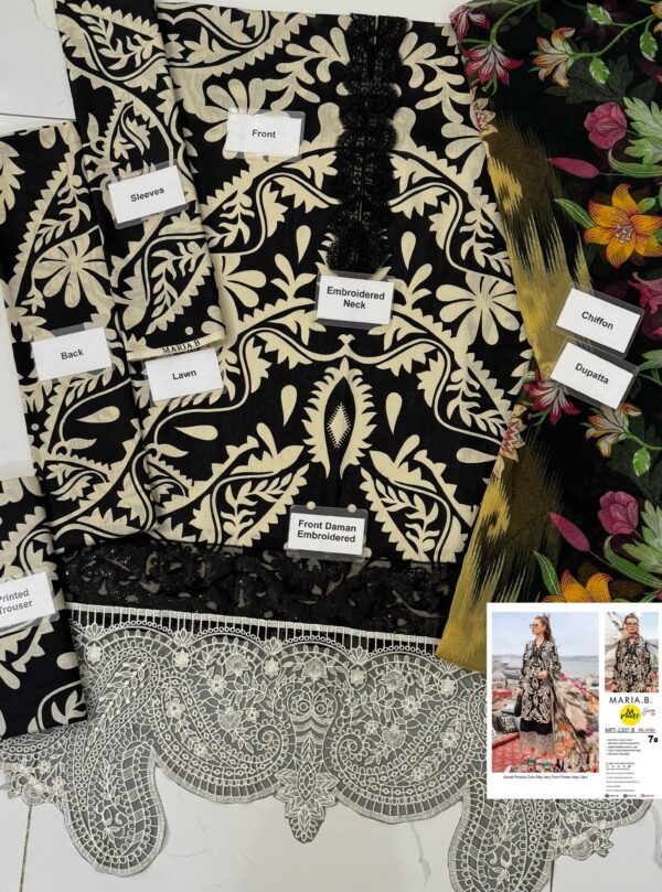 Maria B Luxury Embroidered 3PC Lawn Suit Summer 2025