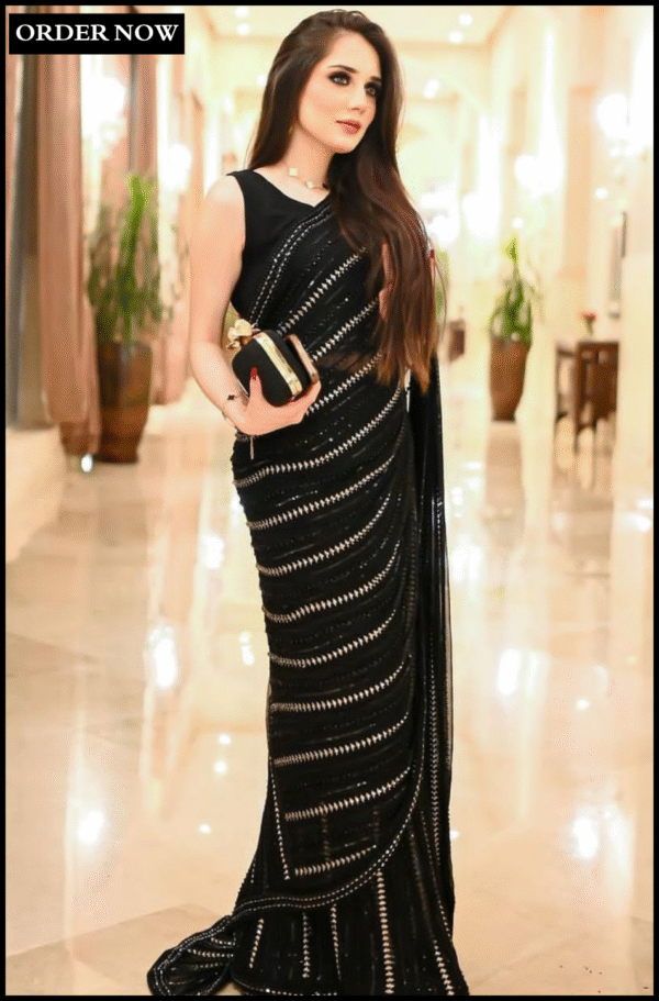 Fancy Black Saree For Wedding