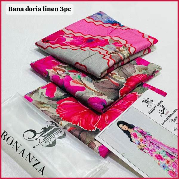 BONANZA- Digital Printed 3pc BANA DORA Linen Suit