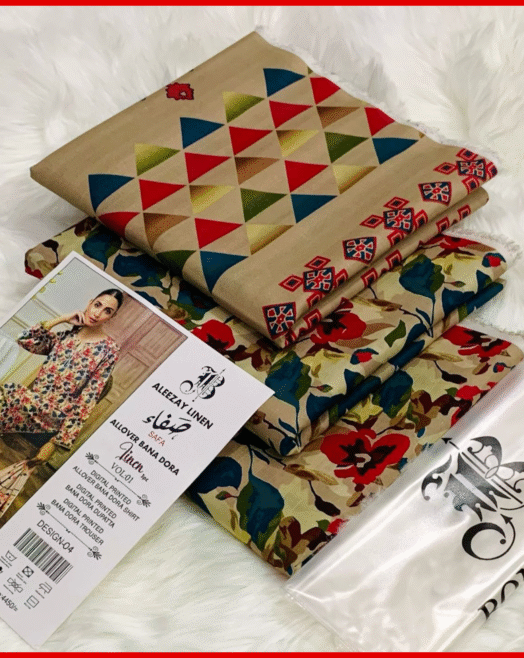 BONANZA- Digital Printed 3pc BANA DORA Linen Suit