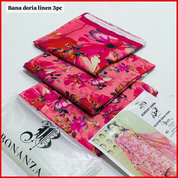 BONANZA- Digital Printed 3pc BANA DORA Linen Suit