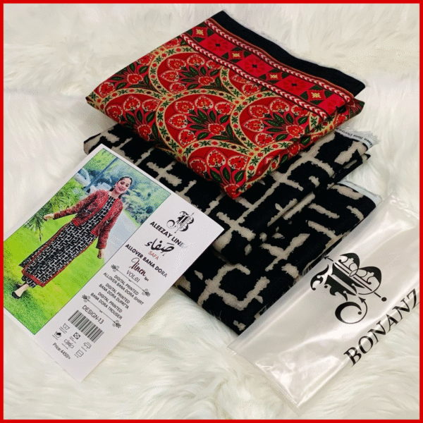 BONANZA- Digital Printed 3pc BANA DORA Linen Suit