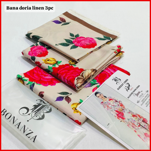 BONANZA – Winter Collection Digital Printed Bana Dora Linen 3PC