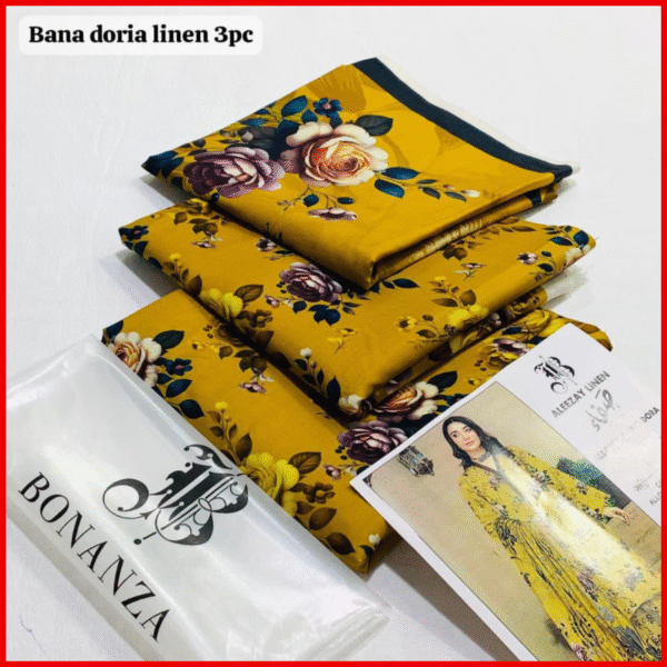 BONANZA – Winter Collection Digital Printed Bana Dora Linen 3PC