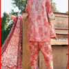 Maria B Digital Printed Unstitched Lawn Suit in Pink Colour