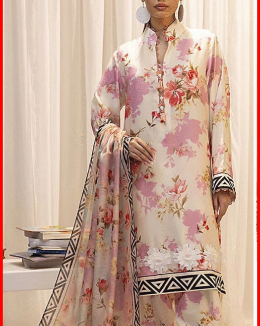 ETHNIC 3PC Unstitched Digital Printed Lawn Suit