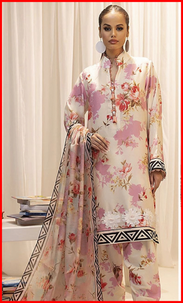ETHNIC 3PC Unstitched Digital Printed Lawn Suit
