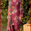 BAROQUE 3PC Lawn Suit in Mehroon colour