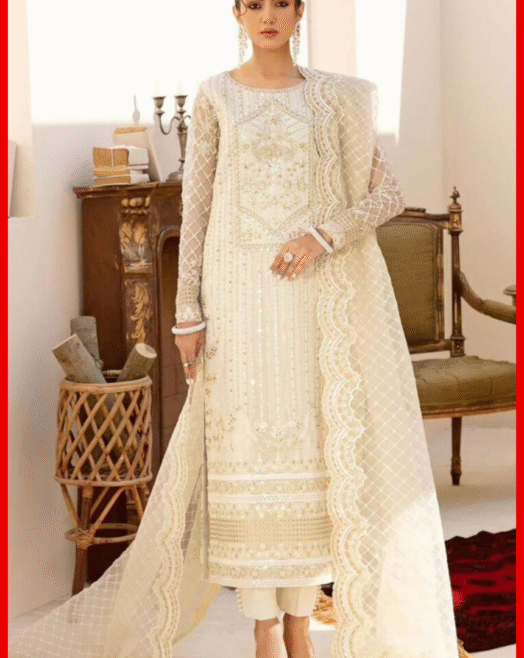 Akbar Aslam Luxury Wedding & Party Wear – Organza & Chiffon Suit
