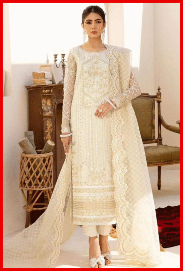 Akbar Aslam Luxury Wedding & Party Wear – Organza & Chiffon Suit