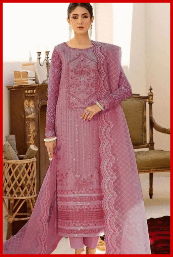 Akbar Aslam Luxury Wedding & Party Wear – Organza & Chiffon Suit