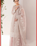 Luxury Organza Embroidered Suit with Shalmoz Silk Trouser & Dupatta