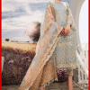 Unstitched Organza Embroidered Suit with Net Dupatta & Silk Trouser