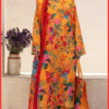 ETHNIC 3PC Printed Lawn Suit in Warm Mustard Yellow Colour