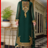 Unstitched Chiffon Heavy Embroidered Spangle Work Suit with Satin Silk Trouser & Dupatta