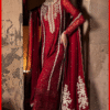 Red Embroidered Party Wear Chiffon Suit - Wedding Collection