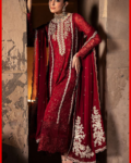 Red Embroidered Party Wear Chiffon Suit - Wedding Collection