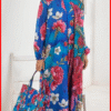 ETHNIC 3PC Unstitched Lawn Suit in Royal Blue Colour