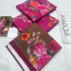 BAROQUE 3PC Lawn Suit in Mehroon colour