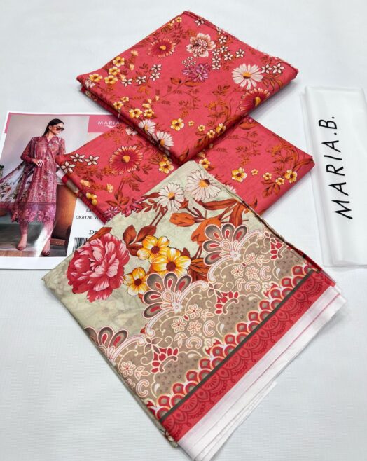 MARIA B Rosy Bloom Unstitched Printed Lawn Suit