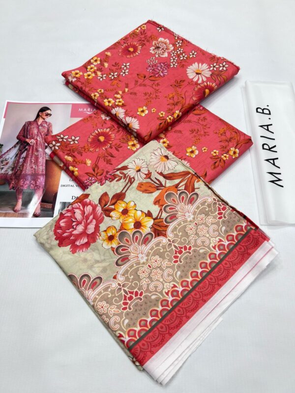 MARIA B Rosy Bloom Unstitched Printed Lawn Suit