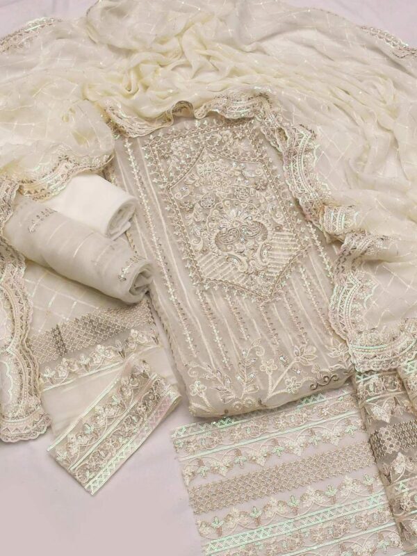 Akbar Aslam Luxury Wedding & Party Wear – Organza & Chiffon Suit