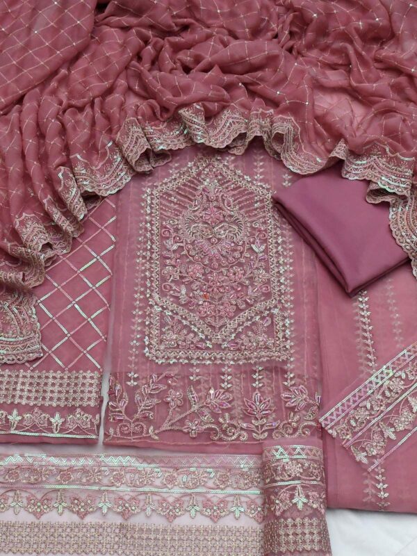 Akbar Aslam Luxury Wedding & Party Wear – Organza & Chiffon Suit