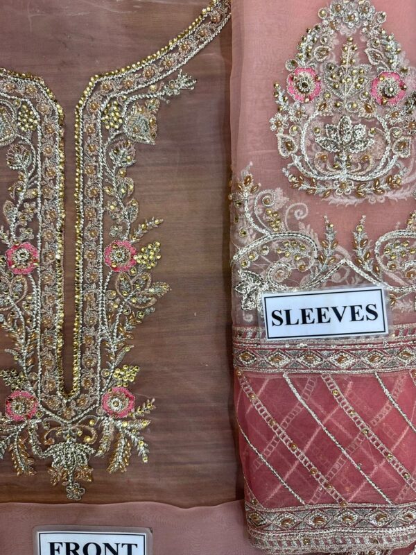 Sara Rohail Asghar Replica – Unstitched Organza Suit with Malai Trouser