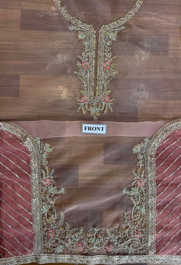 Sara Rohail Asghar Replica – Unstitched Organza Suit with Malai Trouser