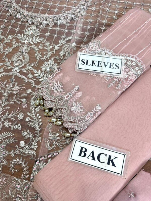Luxury Organza Embroidered Suit with Shalmoz Silk Trouser & Dupatta