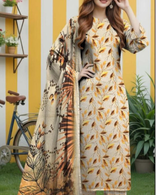 Airjet Khaddar Digital Print 3PC – Fine Quality Winter Volume W157