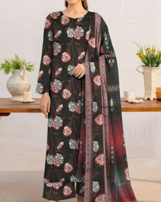Bareeze Airjet Doria Linen Digital Print 3PC – Allover Volume W193