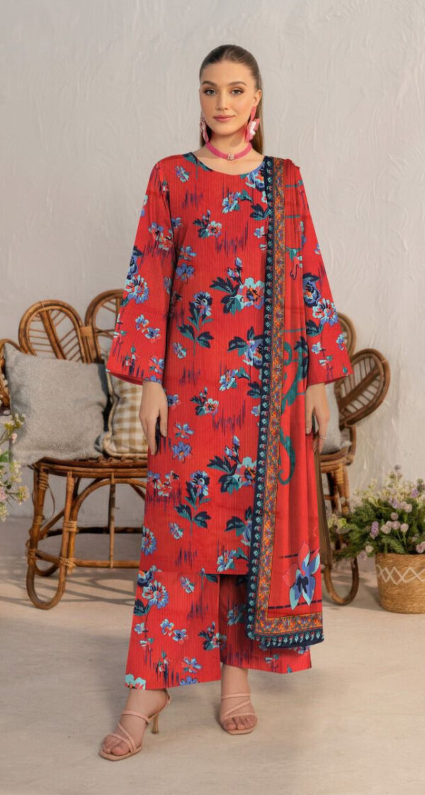 Bareeze Airjet Doria Linen Digital Print 3PC – Allover Volume W186