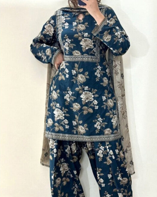 Airjet Khaddar Digital Print 3PC – Fine Quality Winter Volume W162