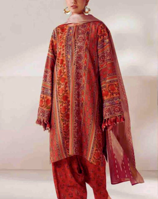 Baroque Airjet Khaddar Digital Print 3PC – Latest Winter Collection 206