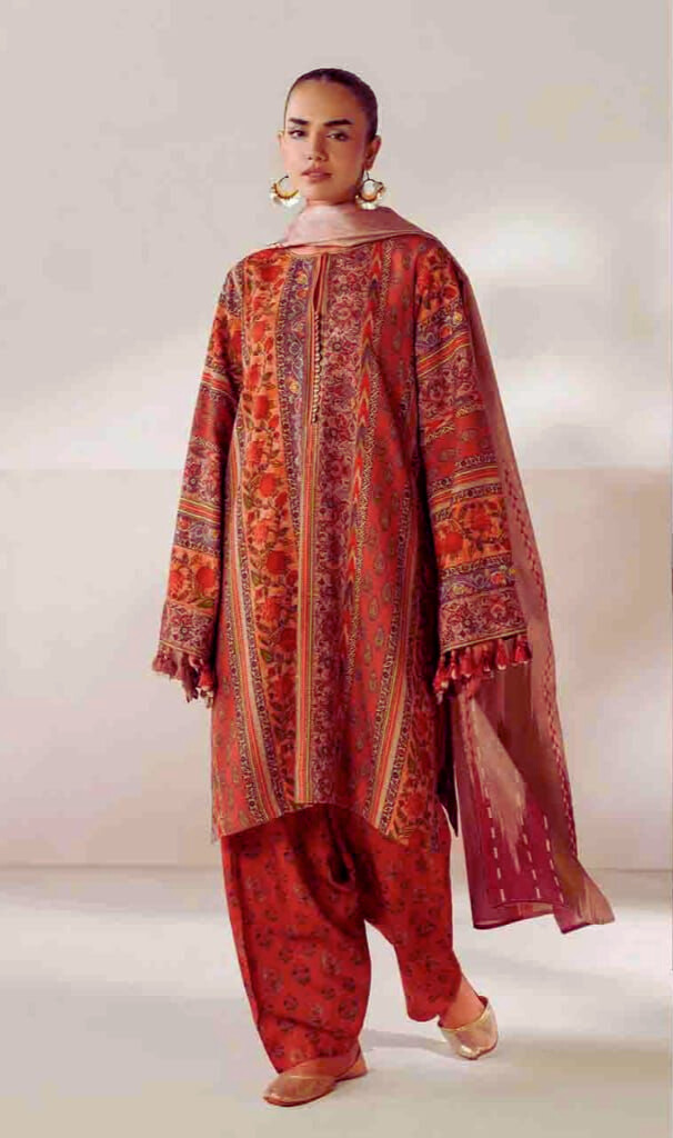 Baroque Airjet Khaddar Digital Print 3PC – Latest Winter Collection 206