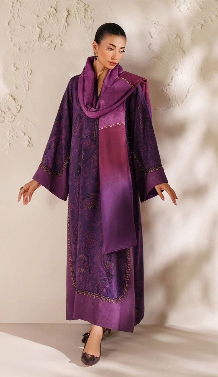 Baroque Airjet Khaddar Digital Print 3PC – Latest Winter Collection 208