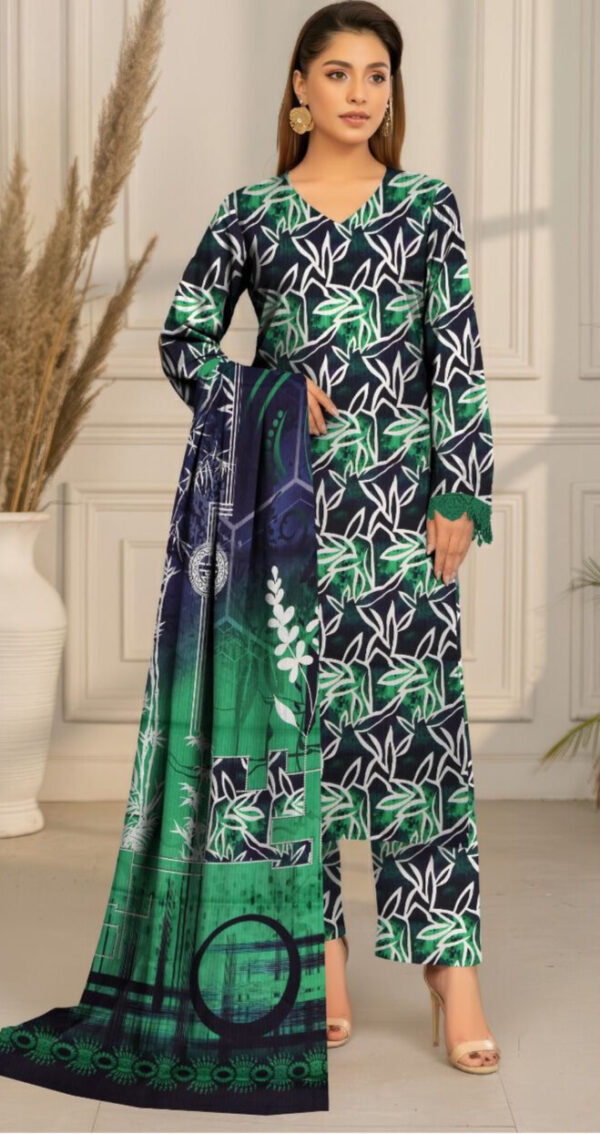 Bareeze Airjet Doria Linen Digital Print 3PC – Allover Volume W187