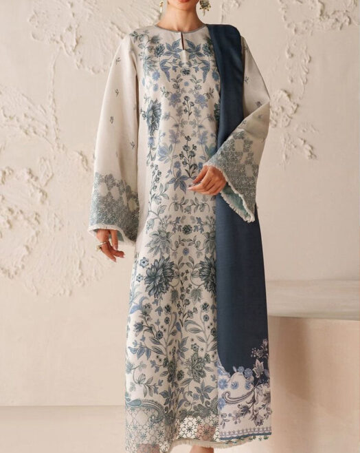 Baroque Airjet Khaddar Digital Print 3PC – Latest Winter Collection 212