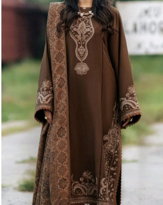 Sapphire Dhanak Embroidered 3PC Suit 3003