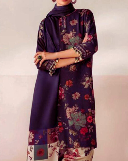 Baroque Airjet Khaddar Digital Print 3PC – Latest Winter Collection 209